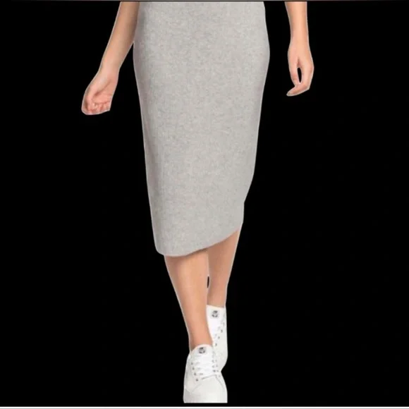 Roxy new with tags ribbed Solid Pencil Skirt size M grey - Picture 2 of 9